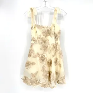 Lulus Truly Inspiring Floral Appliqué Mini Homecoming Dress Women Ivory Coquette thumbnail 5