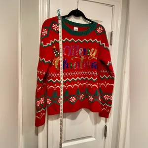 Holiday Time Size S Merry Christmas Embellished Sequin Crew Neck Ugly Sweater thumbnail 7