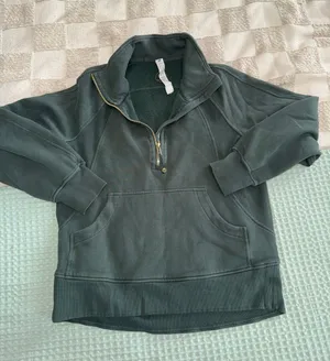Lululemon Scuba‎ Oversized Funnel-Neck Half Zip *Long Dark Forest / Gold XS/S thumbnail 1
