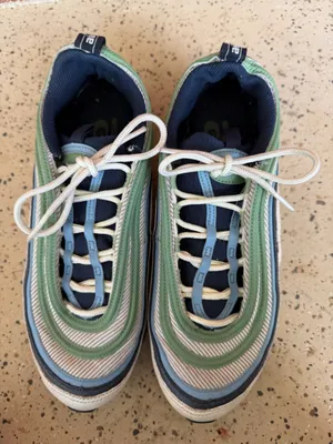 2008 Nike Air Max 97 Womens Size 8.5 green‎ blue grey color sneaker shoes thumbnail 8