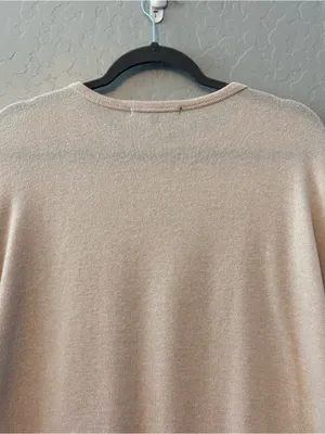Quince beige cream colored lightweight high low long sleeve sweater small thumbnail 11