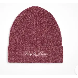 Rag & Bone Women's Wool Blend Heritage Beanie Winter Hat Burgundy $165 thumbnail 2