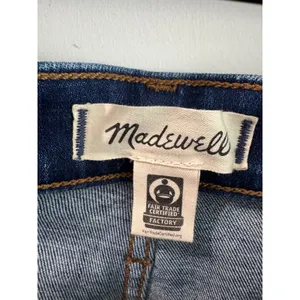 Madewell Emmett Wide-Leg Jeans Blue Patch Pocket High Rise Denim Size 33 Hemmed thumbnail 7