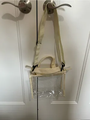 Cream Clear Stadium Crossbody Bag with Top Handle State Farm logo NWOT thumbnail 10