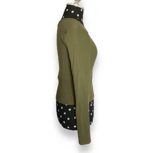 Forever 21 Womens Top Sz L Olive Green Cropped Length Ribbed Knit‎ Long Sleeve thumbnail 4