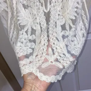 Simply Couture size large cream color sheer lace swimsuit coverup or dress thumbnail 4