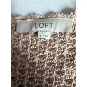 Ann Taylor LOFT crochet coastal vacation beach bohemian luxury Sweater large thumbnail 7