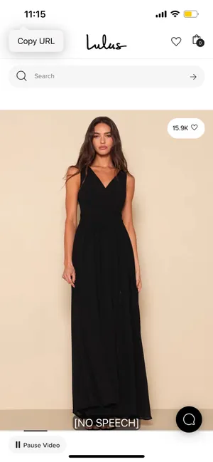 New Lulus Thoughts of Hue Black Surplice Maxi Dress Size Large MSRP $99 thumbnail 2