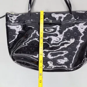 Kate Spade Sophie Camellia‎ Street Tote Bag Black Patent Leather Polka Dot Bow thumbnail 3