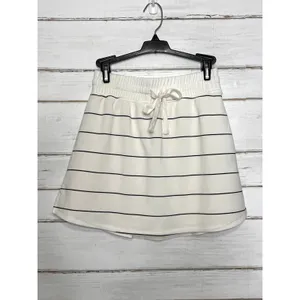 Rae Mode Matching Set Womens S Striped Half Zip Pullover Skort Shorts White thumbnail 6