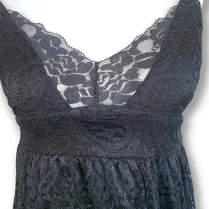 Y2K Whimsigoth Fairy Grunge Dark Romance Ethereal Sheer Lace Cami Babydoll Top‎ thumbnail 4