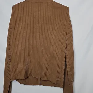 Wilfred Aritzia Button Down 55% Wool Tan Cardigan Sweater Sz 2XL thumbnail 6