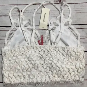 Francesca’s Dina Be Ivory Lace Bralette Size XS thumbnail 4