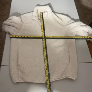 Uniqlo Fleece Sherpa Jacket Womens Medium Cream High Neck Full Zip‎ Front Cozy M thumbnail 2