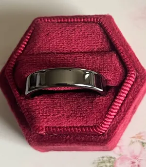 &merci Luxury Collection Titanium Steel Polished Design Minimalist 6mm Band Size 13 thumbnail 1