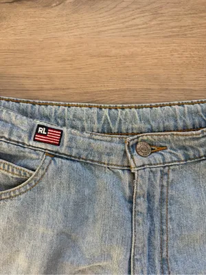 Vintage Y2K Polo by Ralph Lauren Light Wash Denim Shorts Western Retro thumbnail 4