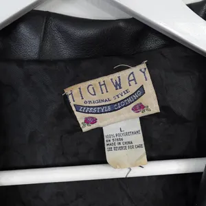 Vintage Faux Vegan Black Leather Jacket Blazer thumbnail 3