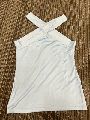SheIn Blue Top Very Shiny thumbnail 1