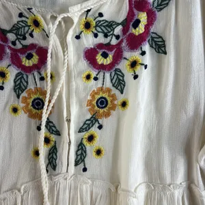 Free People XS Spell on You Dress Floral Embroidered Oversized Boho‎ Festival thumbnail 8