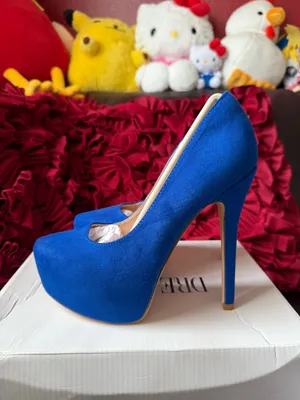 DREAM PAIRS Women's Party Sexy Platform Nightclub Shoes size 7 Blue Suede thumbnail 2