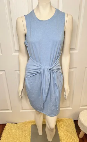 Pink Lily Living For It Blue Bodycon Tank Dress in Blue thumbnail 3