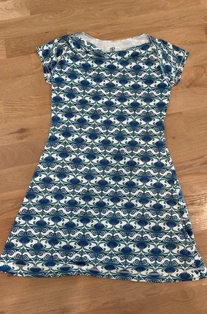 title nine majestic cowl neck dress blue green pattern size medium thumbnail 2