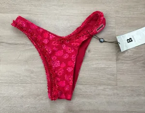 Blackbough Red and Pink Bikini Bottoms Amelia Frilled Cheeky Bottoms/Flowerbomb thumbnail 1