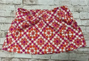 Lands'‎ End Women's 2 Pink Orange Yellow Medallion Swim Skirt Modest XS thumbnail 1