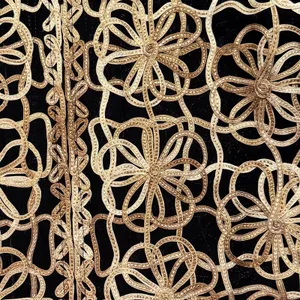 Vintage Black Brown Embroidered Floral Sheer Zip Jacket Boho Y2K 90s Evening XL thumbnail 6