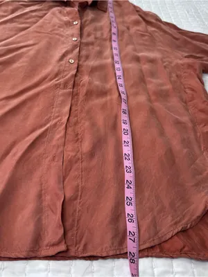 Lucy Paris Women’s S Burnt Orange Maggie Button-Down Shirt Oversized thumbnail 4