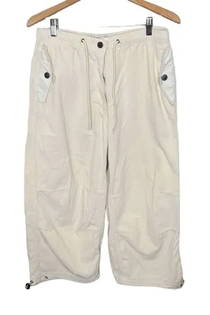 URBAN OUTFITTERS 90s Y2K Wide Leg Corduroy Pants Cream Size Large thumbnail 1