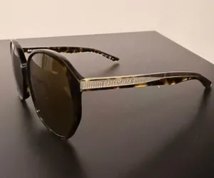 BALENCIAGA BB0005S EVERYDAY 0005 Havana Brown Oversized Sunglasses Authentic 002 thumbnail 1