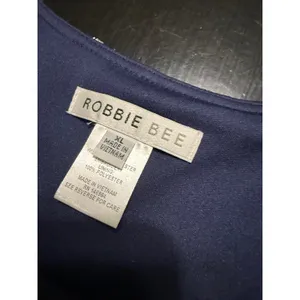 Robbie Bee Navy Blue Floral Embroidered Mesh Sleeveless Shift Dress XL thumbnail 4