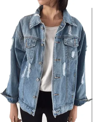Oversized Denim Jacket Blue Size L thumbnail 2
