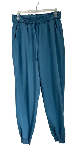 Lululemon Pants Womens Blue Jogger High Rise Drawstring Cuffed LW5FPLS Sz‎ 8 thumbnail 1
