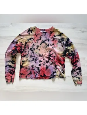 Anthropologie LETLUV Retro Artsy Eco Aesthetic Cotton Tie Dye Crewneck small thumbnail 2
