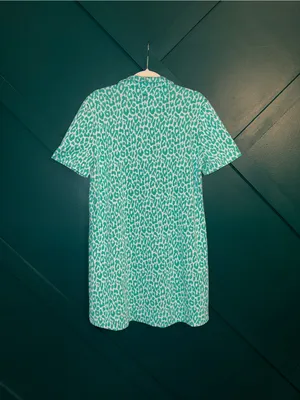Tyler Boe Shirt Sleeve Polo Leopard Rosette Print Preppy Bold Streetwear thumbnail 3