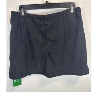 Halara Black Corduroy Skirt Mini Side Slit Zipper Closure Women Large NWT Preppy thumbnail 3