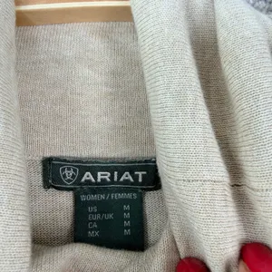 Ariat Lexi Sweater Women Medium Oatmeal Heather Equestrian Cowl Neck Bit Detail thumbnail 4