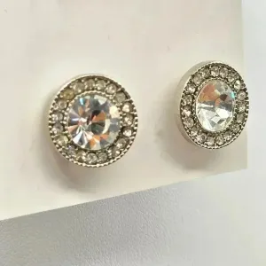 Silver Circle Stud Medium‎ Boho Retro Earrings Rhinestone Fashion Jewelry E58 thumbnail 2