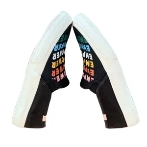 Keds Women Empower Slip On Sneakers Black Rainbow Text‎ Print Size 7.5 statement thumbnail 3