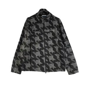 Columbia West Bend Full Zip Fuzzy Sherpa Jacket Black Gray Frosted checkered M thumbnail 3