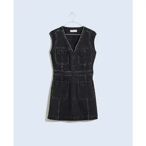 Madewell Denim Cap-Sleeve Mini Dress Tarrybrook Wash 6 NWT thumbnail 4