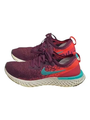 Nike ✔︎ Epic React Flyknit Running Shoes Sneakers ✔︎ Bordeaux Hyper Jade ✔︎ 7.5M thumbnail 7