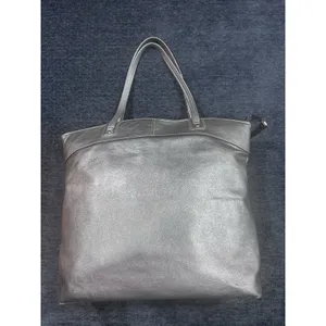 Coach Laura F18336 Metallic Silver Leather Large Tote Embossed Signature C thumbnail 7