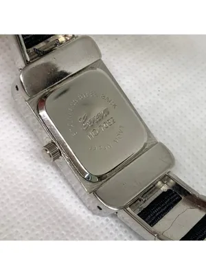 Geneva silver black tone women’s watch 20mm quartz cuff bracelet size 7” running thumbnail 6