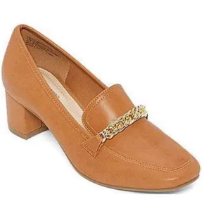 New Womens Liz Claiborne Manhattan Tan Memory Foam Chain Link Pumps Heels - 8.5 thumbnail 1