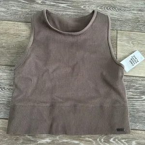 Hollister Gilly Hicks Brown Ribbed Tank Top thumbnail 1