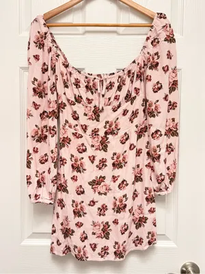Sunday Best Aritzia Pink Floral Delilah Mini Dress Long Sleeve size Small‎ thumbnail 3