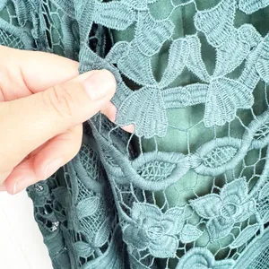 Lovers & Friends x Revolve Caspian Shift Dress Hunter Green Lace Racerback XS thumbnail 14